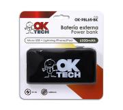 OkTech Bateria Externa/Power Bank 6500mAh - Conectores Lightning y MicroUSB - 5V 2.1A
