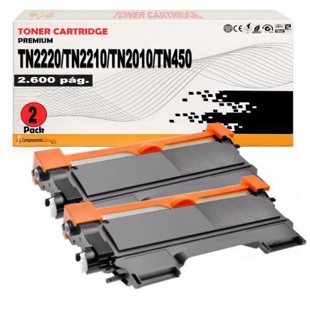 Pack 2 Toner Compatibles TN2220 / TN-2220 para Brother DCP 7055 7060 7065 7070 - Fax 2840 2940 - HL 2130 2132 2135 2240 2250 2270 2310 - MFC 7360N 7460 7860