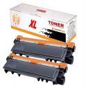 Pack 2x Compatible Brother TN2320 / TN2310 XL Negro Cartucho de Toner TN-2320 / TN-2310 (ALTA CAPACIDAD / JUMBO)