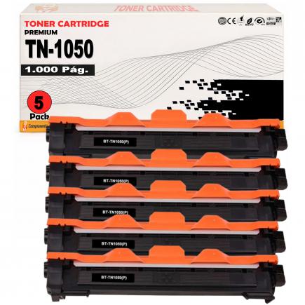 Pack 5 Toner compatibles TN1050 / TN-1050 para Brother DCP-1510 1512 1610W 1612W - HL-1110 1210W 1212W 1112 - MFC-1810 1910W