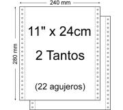 Papel Continuo 11" x 240mm - Juego de 2 Tantos - Envase de 1.500 Unidades - Color Blanco
