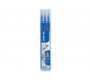 Pilot Recambio de gel borrable para Frixion Ball / Frixion Clicker - Pack de 3 unidades - Punta de bola redonda 0.7mm - Trazo 0.4mm - Color Azul