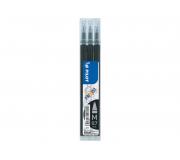 Pilot Recambio de gel borrable para Frixion Ball / Frixion Clicker - Pack de 3 unidades - Punta de bola redonda 0.7mm - Trazo 0.4mm - Color Negro