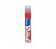 Pilot Recambio de gel borrable para Frixion Ball / Frixion Clicker - Pack de 3 unidades - Punta de bola redonda 0.7mm - Trazo 0.4mm - Color Rojo