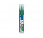 Pilot Recambio de gel borrable para Frixion Ball / Frixion Clicker - Pack de 3 unidades - Punta de bola redonda 0.7mm - Trazo 0.4mm - Color Verde