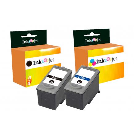 Compatible Pack Canon PG40 / PG50 Negro + CL41 / CL51 Tricolor Cartuchos de Tinta