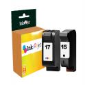 Compatible Pack HP 15 C6615DE Negro + HP 17 C6625AE Tricolor Cartuchos de Tinta