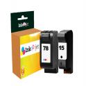 Compatible Pack HP 15 C6615DE Negro + HP 78 C6578AE Tricolor Cartuchos de Tinta