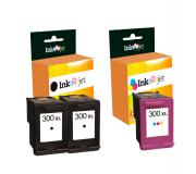 Compatible Pack HP 300XL Negro X2 + HP 300XL Tricolor Cartuchos de Tinta