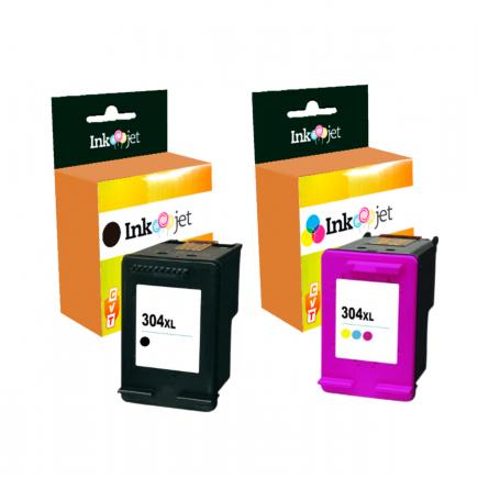 Compatible Pack HP 304XL V3 Negro + Tricolor Cartucho de Tinta