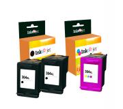 Compatible Pack HP 304XL V3 Negro X2 + Tricolor Cartucho de Tinta