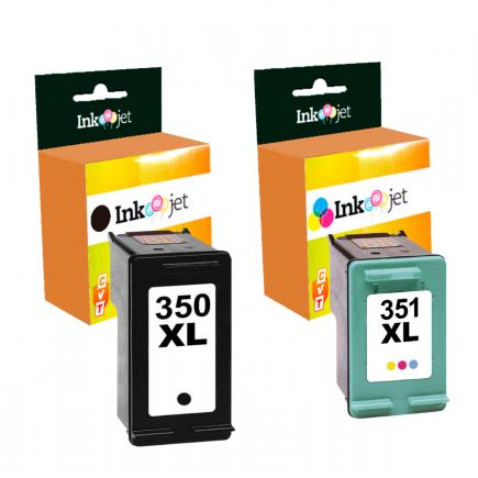 Compatible Pack HP 350XL + HP 351XL - Cartuchos de Tinta CB336EE / CB338EE