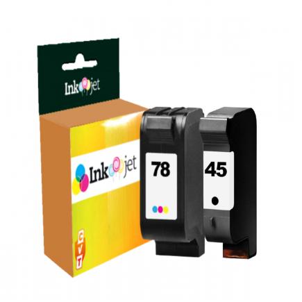 Compatible Pack HP 45 51645AE Negro + HP 78 C6578AE Tricolor Cartuchos de Tinta