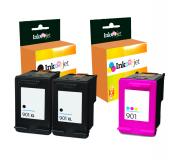 Compatible Pack HP 901XL Negro X2 + HP 901XL Tricolor Cartuchos de Tinta