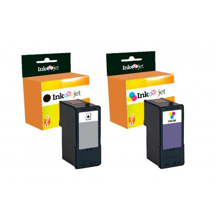 Compatible Pack Lexmark 23 Negro + 24 Tricolor Cartuchos de Tinta