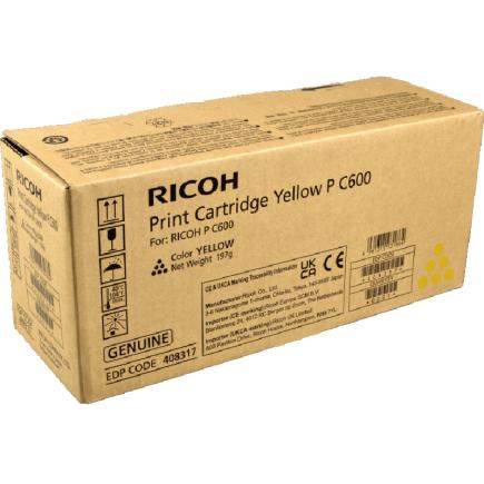 Ricoh PC600 Amarillo Cartucho de Toner Original - 408317 / P C600Y