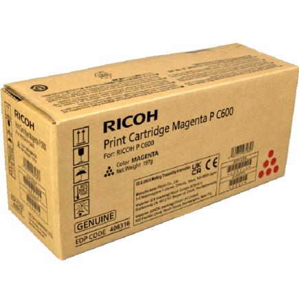 Ricoh PC600 Magenta Cartucho de Toner Original - 408316 / P C600M