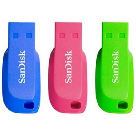 Saga mientras Difuminar Sandisk Pack de 3 Cruzer Blade Memoria USB 2.0 32GB - Ultra Compacta -  Color Azul, Rosa y Verde (Pendrive) > Informática > ALMACENAMIENTO > Memorias  USB / Pendrives