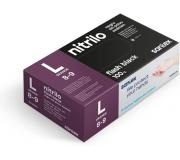 Santex Flash Black Pack de 100 Guantes de Nitrilo Talla L - Sin Polvo - Libre de Latex - Ambidiestros - No Esteriles - Color Negro