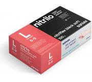 Santex Nitriflex Black Soft Pack de 100 Guantes de Nitrilo para Examen Talla L - Sin Polvo - Libre de Latex - Ambidiestros - No Esteriles - Color Negro