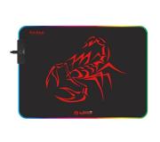 Scorpion MG08 Alfombrilla Gaming USB - Retroluminacion RGB - Antideslizante - 35x25x0.4 cm - Cable de 2m - Color Negro/Rojo