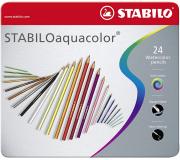 Stabilo Aquacolor Pack de 24 Lapices de Colores - Mina de 2.8mm - Acuarelable - Colores Surtidos