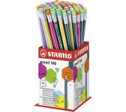 Stabilo Pencil 2160 Expositor de 72 Lapices con Goma - Mina HB de 2.2mm - Forma Hexagonal - Colores Surtidos
