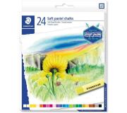 Staedtler 2430 Pack de 24 Tizas Pastel Suave - Excelentes para Mezclar Colores - Resistencia a la Luminosidad - Colores Surtidos