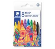 Staedtler Noris 220 Pack de 8 Ceras Redondas - Diametro 8mm - Resistencia a la Rotura - Colores Surtidos
