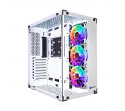 Talius Cronos Frost Caja ATX Gaming - Cristal Templado - 3x Ventiladores Iris Spectrum 120Mm - 2x SSD - 2x HDD - 2x USB 3.0 - 2x USB 2.0 - Soporta Refrigeracion Liquida - Hasta 9 Ventiladores - Color Blanco