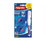 Tipp-Ex Easy Correct 2+1 Pack de 2 Cintas Correctoras 4.2mm x 12m Resistente, Escritura Instantanea + Shake'n Squeeze Lapiz Corrector 8ml Formula de Secado Rapido, Punta Metalica
