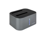 Tooq Docking Station USB 3.0/3.1 Gen 1 - HDD/SSD 2.5", 3.5" SATA - Boton de Clonacion - Color Gris/Negro