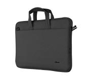 Trust Bologna Maletin para Portatil hasta 16" - Fabricado con Materiales Reciclados - Compartimento Exterior - Acolchado - Asa y Bandolera de Transporte