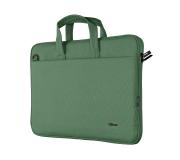 Trust Bologna Maletin para Portatil hasta 16" - Fabricado con Materiales Reciclados - Compartimento Exterior - Acolchado - Asa y Bandolera de Transporte