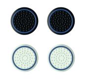 Trust Gaming GXT 266 Pack de 4 Grips para Mando PS5 - 2 Blancos que Brillan en la Oscuridad y 2 Negros
