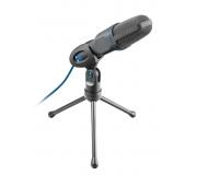 Trust Mico Microfono USB - Tripode - Angulo Ajustable - Jack 3.5mm y USB - Cable de 1.80m