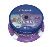 Verbatim DVD+R Doble Capa Printables 8x 8.5GB (Tarrina 25 Uds)