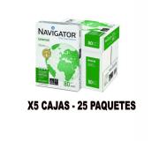 X5 cajas de papel A4 80 grs. Navigator universal (25 paquetes de 500 h.)