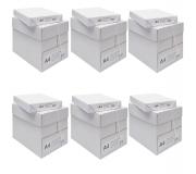 X6 cajas de papel A4 80 grs. 210x297mm Blanco (30 paquetes de 500 h.)