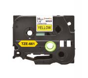 Compatible Brother TZe661 (TZ-661) Cinta Laminada de Etiquetas - Texto negro sobre fondo amarillo - Ancho 36mm x 8 metros