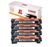 Pack 4 Toner compatibles TN1050 XL / TN-1050 para Brother DCP-1510 1512 1610W 1612W - HL-1110 1210W 1212W 1112 - MFC-1810 1910W (Alta Capacidad Jumbo)