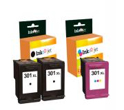 Compatible Pack HP 301XL V3 Negro X2 + HP 301XL Tricolor Cartuchos de Tinta